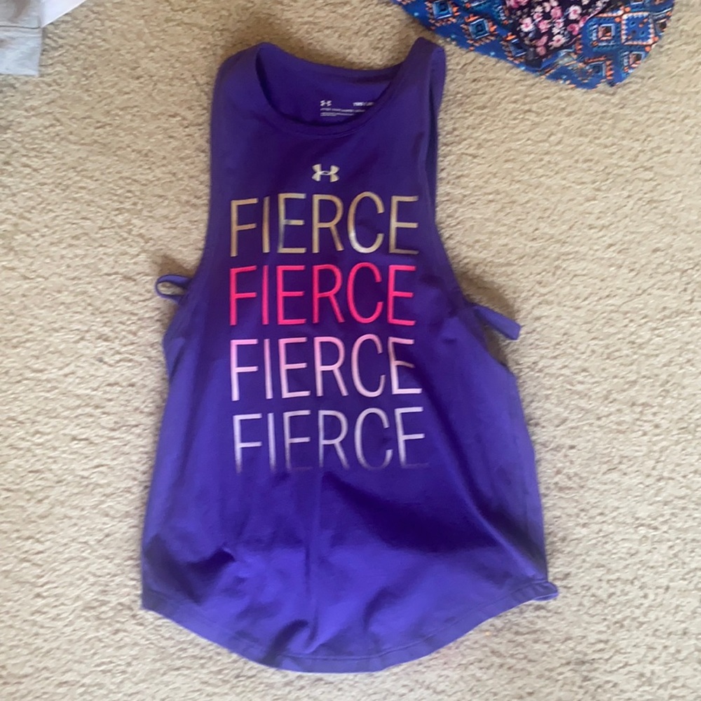 purple-pink-silver under armor tank top